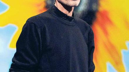 Letzter Auftritt. Im Juli trug Steve Jobs einen VONROSEN-Pulli. Foto: Reuters