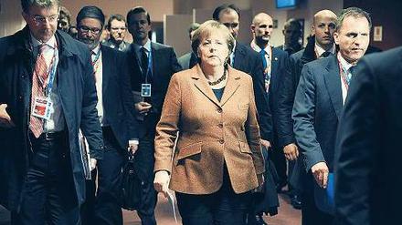 Allein unter Männern. Bundeskanzlerin Angela Merkel am Freitag in Brüssel.