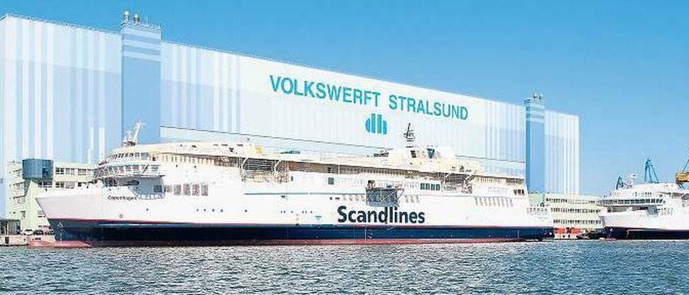Die Scandlines-Fährschiffe „Copenhagen“ und „Berlin“ liegen in Stralsund und können nicht ausgeliefert werden.