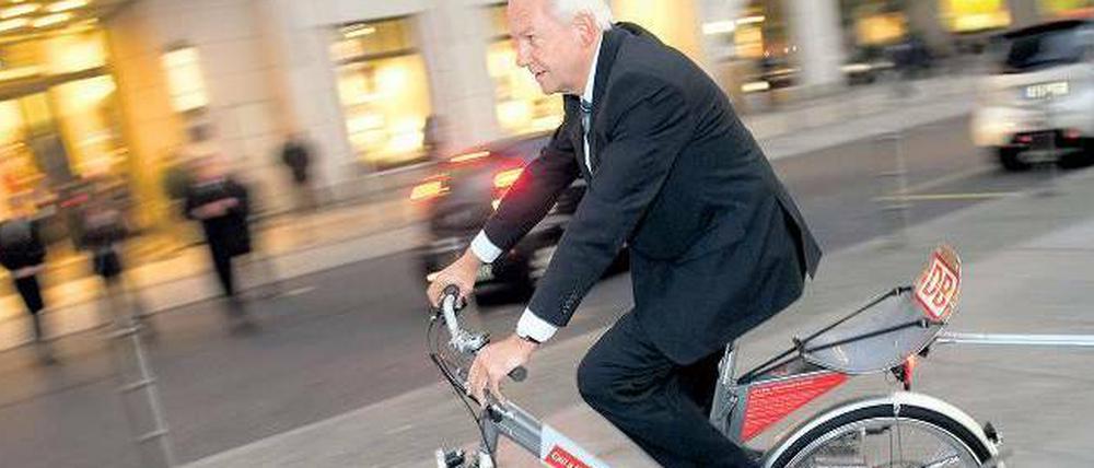 In Berlin konkurriert die DB-Tochter Call a Bike mit Nextbike. Bahnchef Rüdiger Grube testet noch.