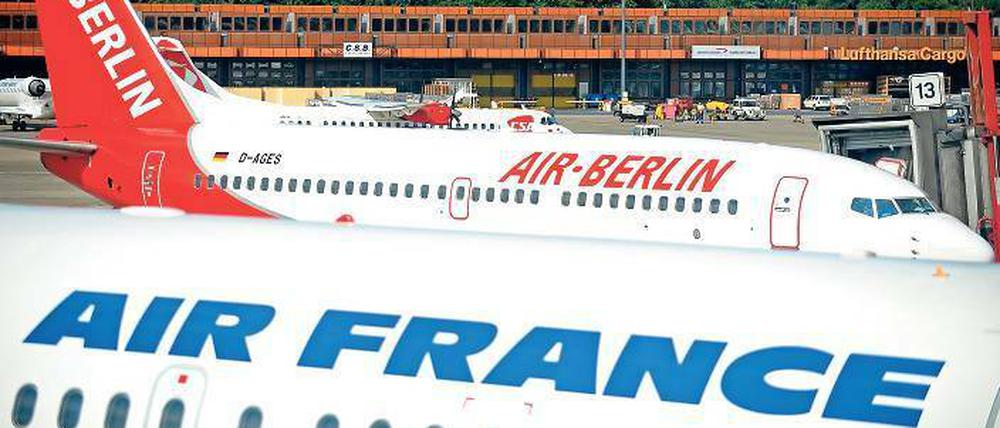 Partner. Air Berlin und Air France gehören unterschiedlichen Bündnissen an – und kooperieren dennoch gemeinsam mit Etihad Airways. Foto: dapd