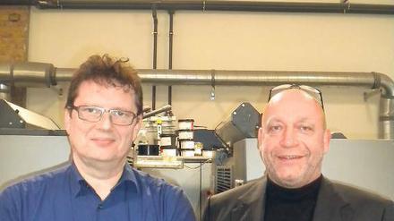 Drucker aus Leidenschaft: Wolfgang Schock (links) und Ingo Goessgen
