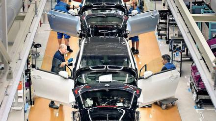 BMW-Fertigung in Leipzig. In Sachsen wird der elektrische i3 hergestellt. Ein Großteil der Produktion geht ins Ausland. Hierzulande ist die Nachfrage schwach. 