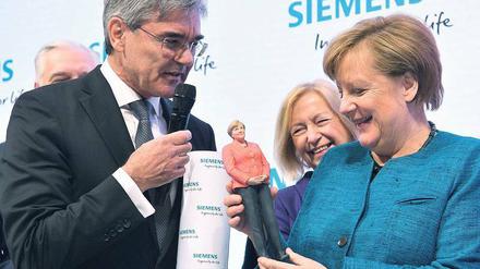 Ob das gute Verhältnis Kaesers zu Merkel den Siemens-Beschäftigten nutzt? 