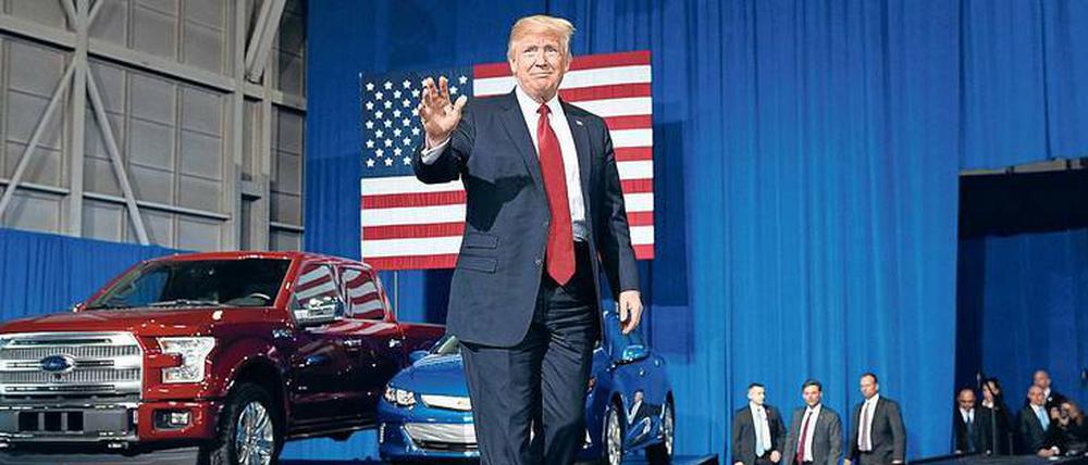 Freund der US-Industrie. US-Präsident Donald Trump auf einer Veranstaltung der Autoindustrie. 