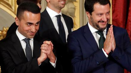 Matteo Salvini (Lega, rechts) und Luigi Di Maio, Chef der Fünf Sterne Bewegung