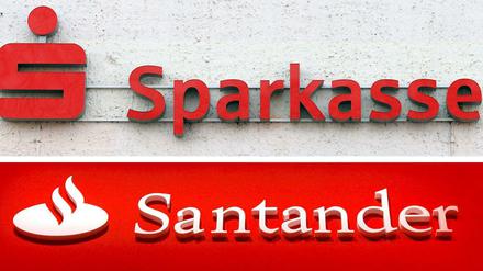 Die Santander-Banken verwenden ein fast identisches Rot wie die Sparkasse.