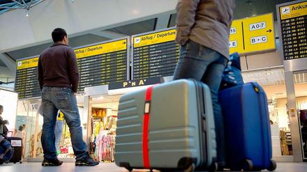 Streik bei der Lufthansa: Auch am Berliner Flughafen Tegel wurden viele Flüge gestrichen.