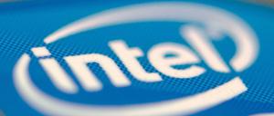 Das Logo des Chipherstellers Intel. 