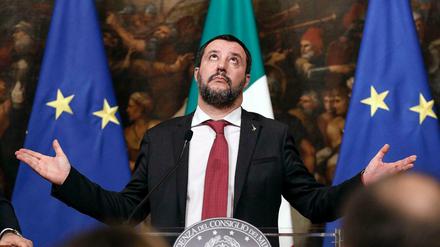 Keine Angst vor Schuldenkrisen: Matteo Salvini, Innenminister von Italien, bei einer Pressekonferenz. 