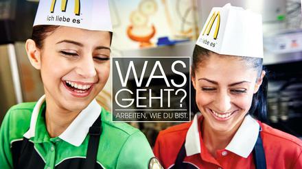 Glückliche Mitarbeiterinnen. Dieses Kampagnenfoto veröffentlichte McDonalds am Freitag nach dem Tarifabschluss.