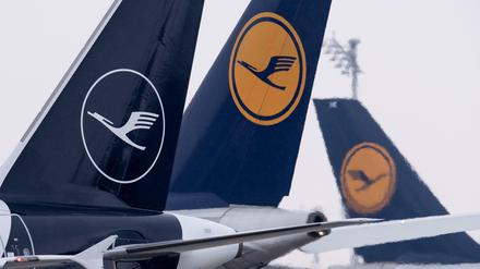 Flugzeuge der Lufthansa auf dem Münchener Flughafen 