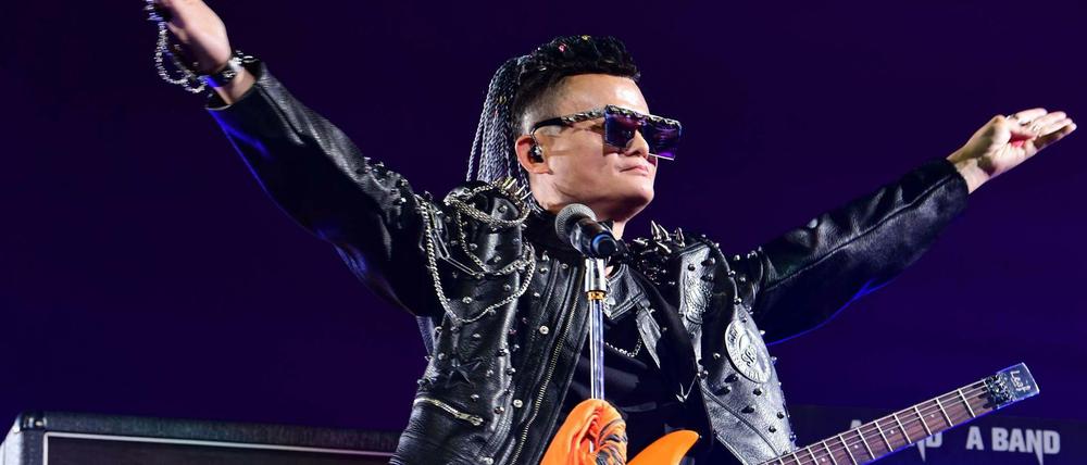 Alibaba founder Jack Ma performs on the stage during Alibaba s 20th anniversary gala at Hangzhou Olympic Center Stadium on September 10, 2019 in Hangzhou
