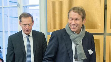 Wer lacht zuletzt? Berlins Regierender Bürgermeister Müller (links) oder der Staatssekretär im Bundesfinanzministerium UIlrich Nußbaum?
