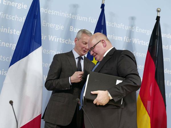 Gemeinsam statt getrennt: Der deutsche Wirtschaftsminister Peter Altmaier (rechts) und sein französischer Kollege Bruno Le Maire machen gemeinsame Sache. 