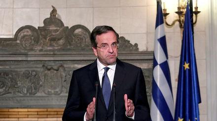 Regierungschef mit skeptischer Miene: Griechenlands Premier Samaras.