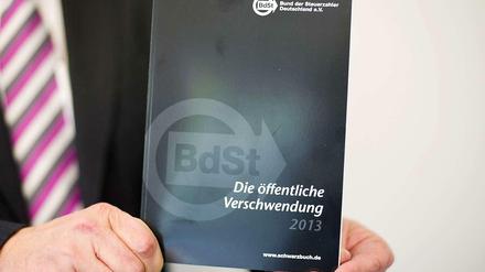 Der Vorsitzende des Bundes der Steuerzahler (BdSt) Nordrhein-Westfalen, Heinz Wirz, stellte am Donnerstag das Schwarzbuch 2013 vor. Es enthält Beispiele für Steuergeldverschwendung.