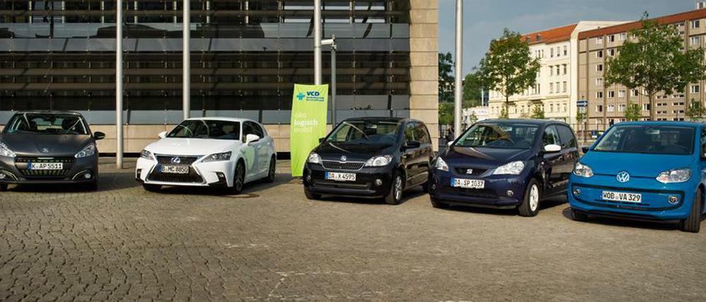 Die Siegerautos der VCD Auto-Umweltliste 2015/2016 wurden am 12. August 2015 in Berlin enthüllt.