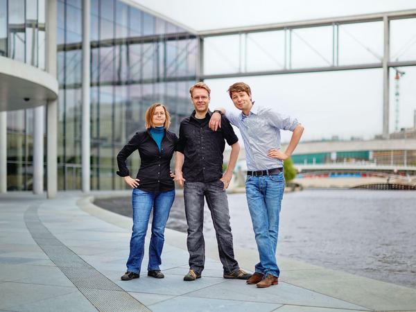 Die Trinckle-Gründer Marlene Vogel, Florian Reichle und Gunnar Schulze. 