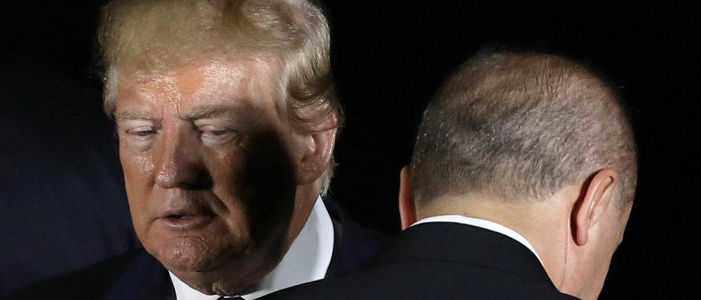 So nah sind sie sich im Moment nicht: US-Präsident Donald Trump (l.) und der türkische Präsident Recep Tayyip Erdogan bei einem Treffen im Juni 2019. 