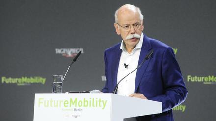 Daimler-Chef Dieter Zetsche am Montag beim Future Mobility Summit des Tagesspiegels auf dem Euref-Campus in Schöneberg. 
