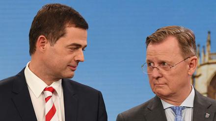 Nicht so weit auseinander wie es scheint: Mike Mohring (CDU, l.) und Bodo Ramelow (Die Linke). 