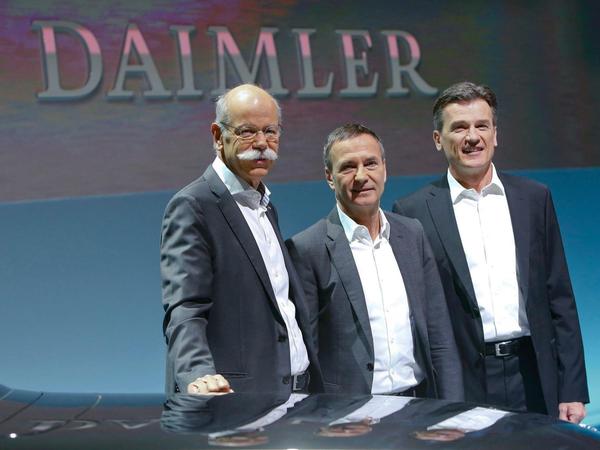 Top 3. Daimler-Chef Dieter Zetsche (v.l.), Finanzvorstand Bodo Uebber und der Chef der Nutzfahrzeugsparte Wolfgang Bernhard.