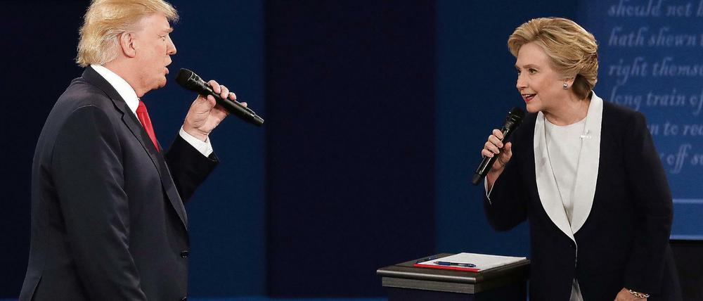 Unsäglicher Wahlkampf. Trump und Clinton beim letzten TV-Duell.