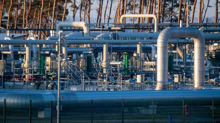 Gasempfangsstation der Ostseepipeline Nord Stream 1 in Lubmin bei Greifswald.