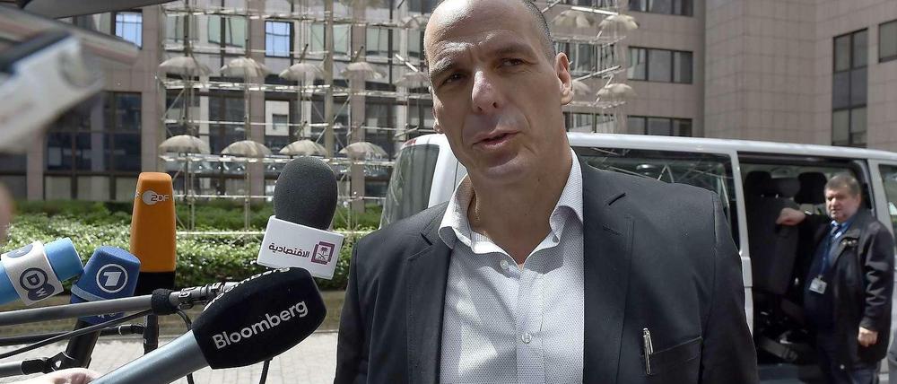 Yanis Varoufakis am Montag nach seiner Ankunft in Brüssel. 