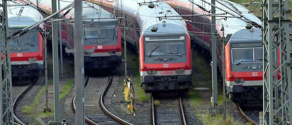 Am Mittwoch stehen die Züge der Bahn wegen des Streiks der Lokführer für 14 Stunden still.
