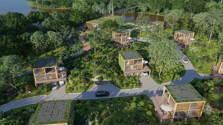 Das Immobilienprojekt  „Green Living Heidesee“ ähnelt in seiner Struktur der Entwicklung von Star-Architekt David Chipperfield am Scharmützelsee in Bad Saarow („Marina Apartments“).