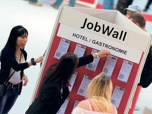 Auf der „Jobaktiv“ präsentierten sich in Berlin 2016 über 40 Unternehmen verschiedener Branchen mit Jobangeboten.