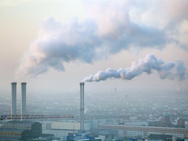 Auch Industrieanlagen oder Kraftwerke stoßen Schadstoffe in die Luft aus.