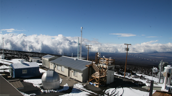 Die Messtation liegt am Hang des Vulkans Mauna Loa auf Hawaii.