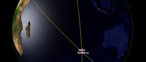 Die Flugbahnen des Esa-Satelliten „Aeolus“ und des neuen SpaceX-Satelliten „Starlink 44“ kreuzen sich und zwangen Aeolus zu einem Ausweichmanöver.
