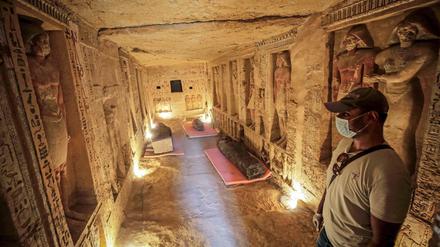 59 Särge: Der neu entdeckte Schacht in der ägyptischen Grabstätte Sakkara 