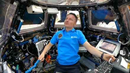 Astronaut Matthias Maurer in der Kuppel der Raumstation ISS (Archivbild)