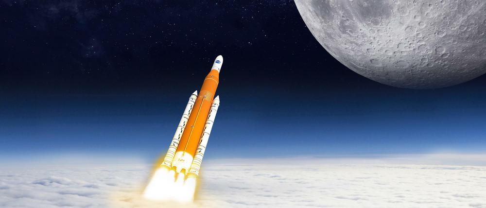 Hoffnungsträger der NASA für künftige Mondflüge: die Trägerrakete "Space Launch System".