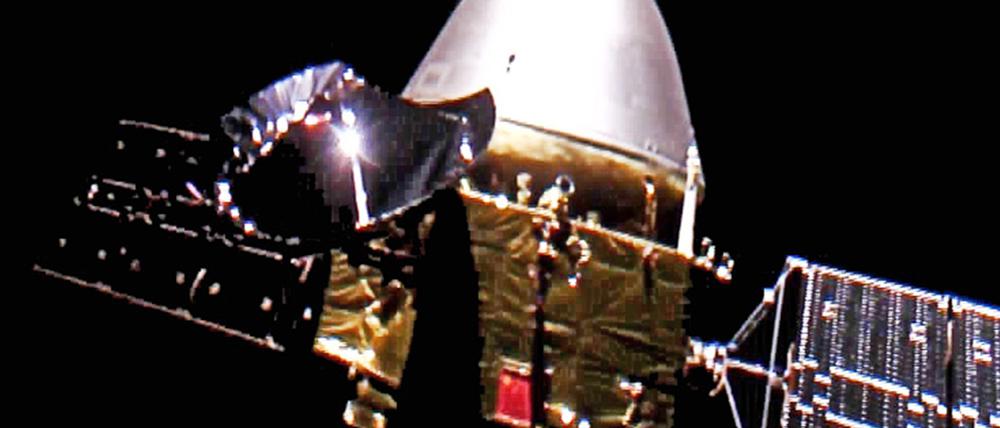 Die Sonde Tianwen 1 auf dem Weg zum Mars.
