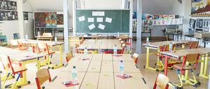 Ein leeres Klassenzimmer in Thüringen