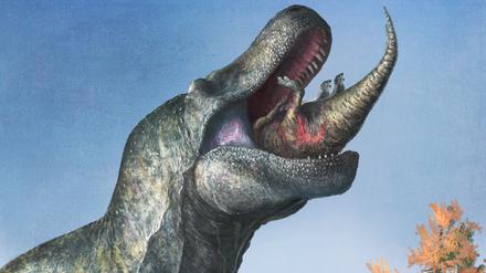 Und der T. rex, der hatte Zähne, doch die Zähne sah man nicht.