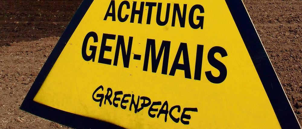 Protest. Greenpeace kämpft gegen genmanipulierte Pflanzen. 