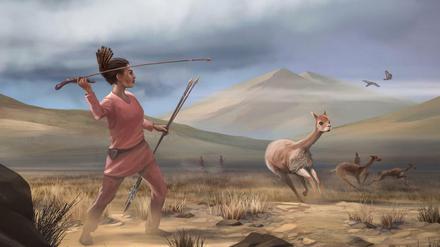 Jagdszene vor 9000 Jahren: Auch Frauen könnten sich an der Jagd auf Vicuñas beteiligt haben.