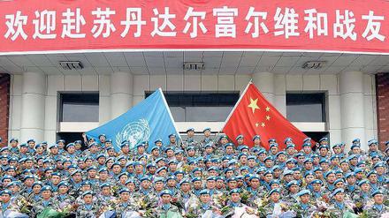 Engagiert. Seit Beginn des Jahrhunderts entsendet China das größte Blauhelm-Kontingent aller Staaten mit Sitz im Ständigen Ausschuss des Sicherheitsrats in andere Länder.