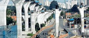 Unvollendet: Die neue Metrolinie 17 in Sao Paulo hätte schon zur Fußball-WM 2014 fertig sein sollen. 2017 ist sie immer noch im Bau. 