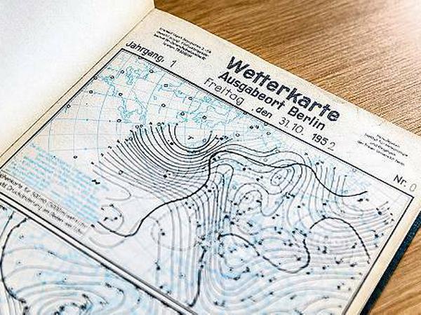 Erste Berliner Wetterkarte vom 31. Oktober 1952.