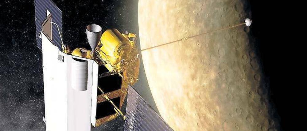 Die "Messenger"-Sonde der Nasa liefert Daten über die Oberflächenbeschaffenheit und die chemische Zusammensetzung des Merkur.
