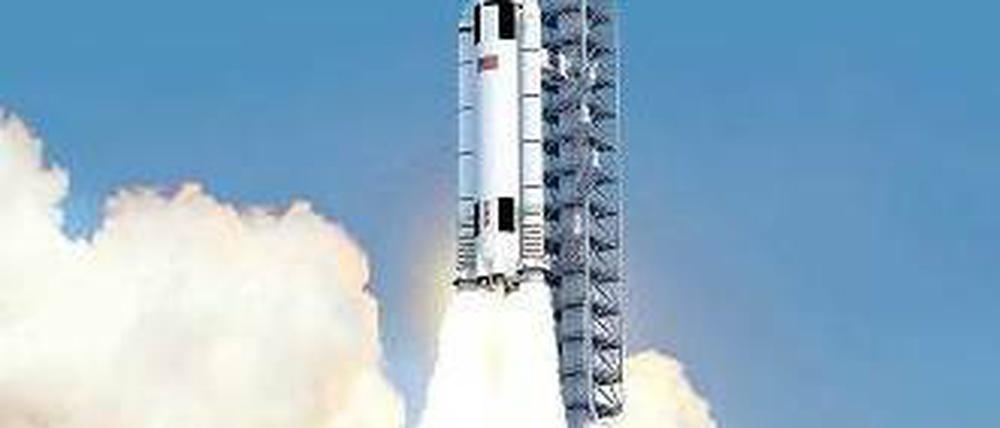 Ein Traum. In der zukünftigen Nasa-Rakete, die die neue Kapsel "Orion" in der Spitze tragen soll, könnte auch deutsche Technik fliegen. 