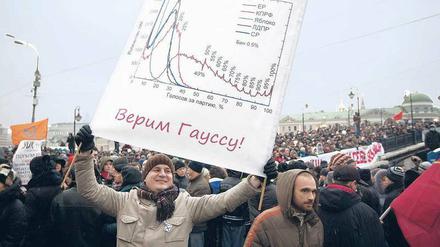 Demonstrant in Moskau